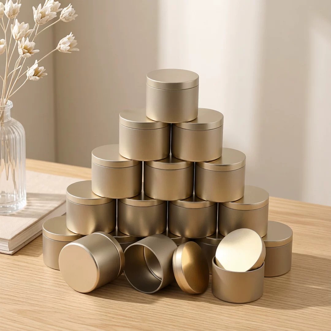 Mason Jar 8Oz - Pots de bougies en métal Champagne