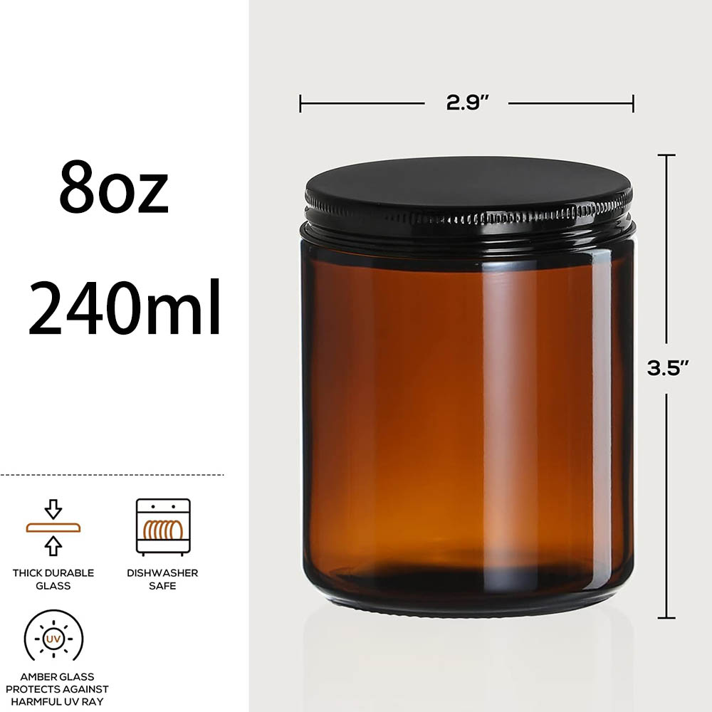Bocaux en verre ambré de 8 oz  - Mason Jar 8Oz avis et prix