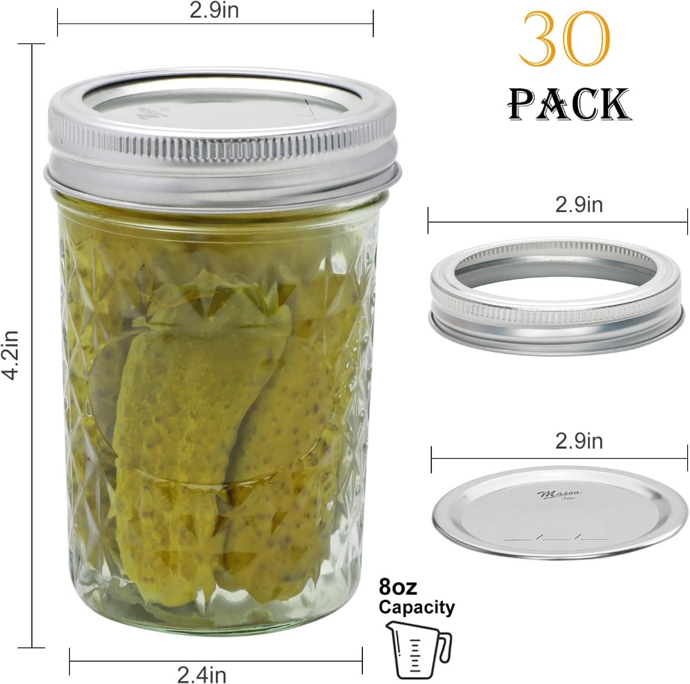 Lot de 30 bocaux Mason de 8 oz - Mason Jar 8Oz avis et prix