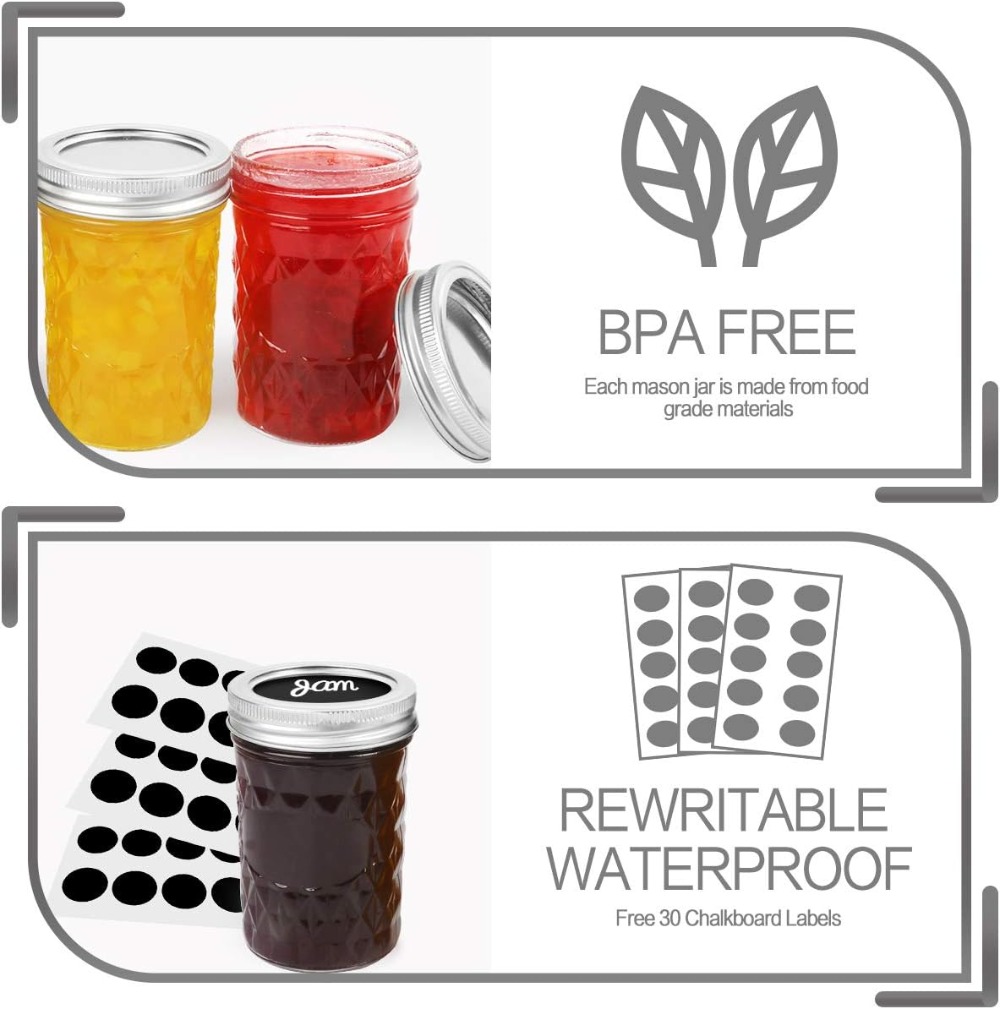 Lot de 16 bocaux Mason de 8 oz - Mason Jar 8Oz avis et prix